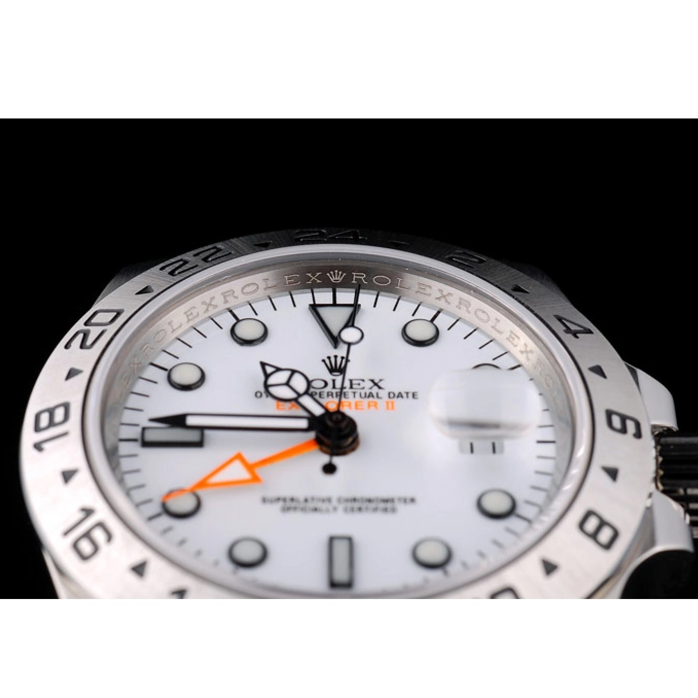 Aaa replica watch White Explorer Steel Bezel Watch Stainless Rolex Dial 0611